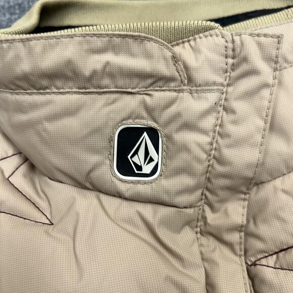 Volcom Down Jacket Womens Medium Tan Beige Thermonite Insulated Snowboard Ski - Picture 4 of 11